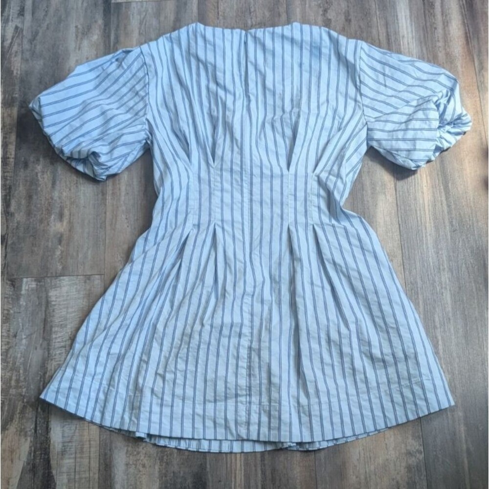 EXQUISE Zadie  Mini Dress Blue Striped Women's Small e26y06218676 $210 Pockets - Picture 7 of 7